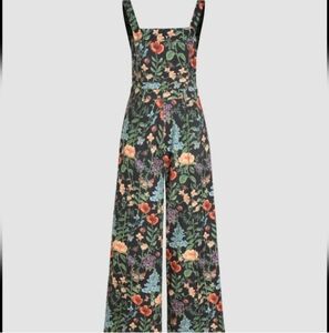 NWT Black Floral Overalls